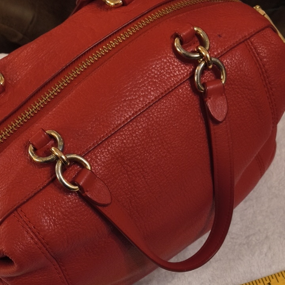 Coach Cherry Red Leather Satchel - Picture 4 of 16